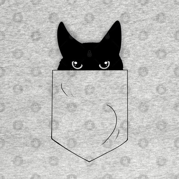 Peeking Black Cat in a Pocket by Lady Lilac